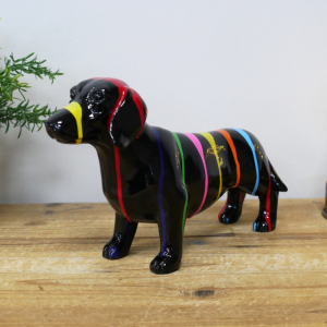 Dog with Colourful Stripes