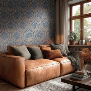 Style And Vibes Damask Blue Beige