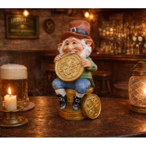 Leprechaun Sitting On Gold Coins