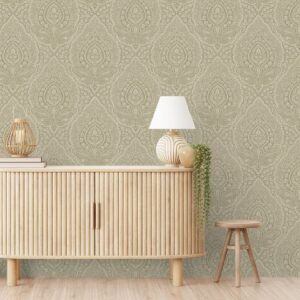 Chantilly Damask Sage Beige