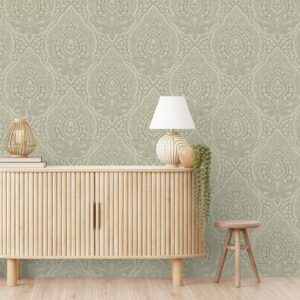 Chantilly Lace Damask Sage Green
