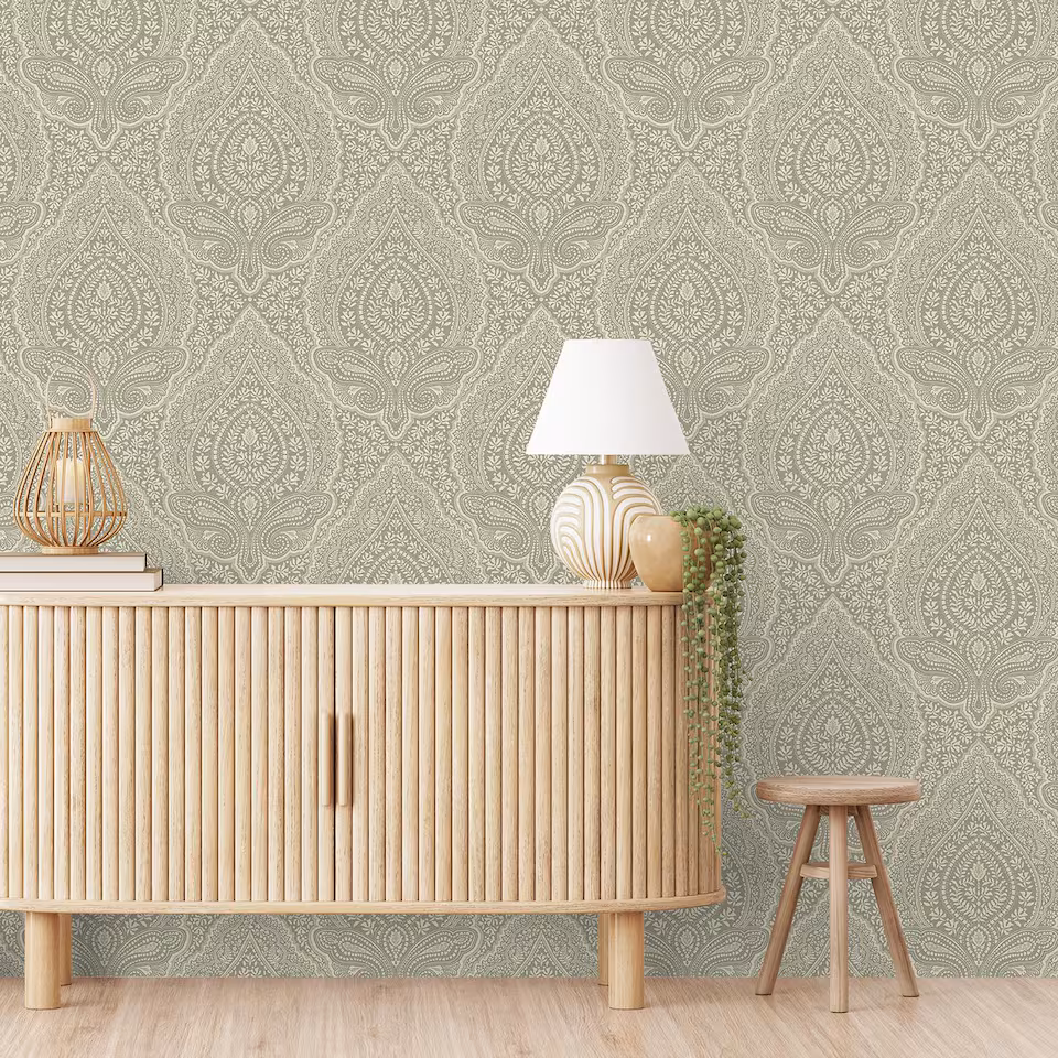 Chantilly Lace Damask Sage Green